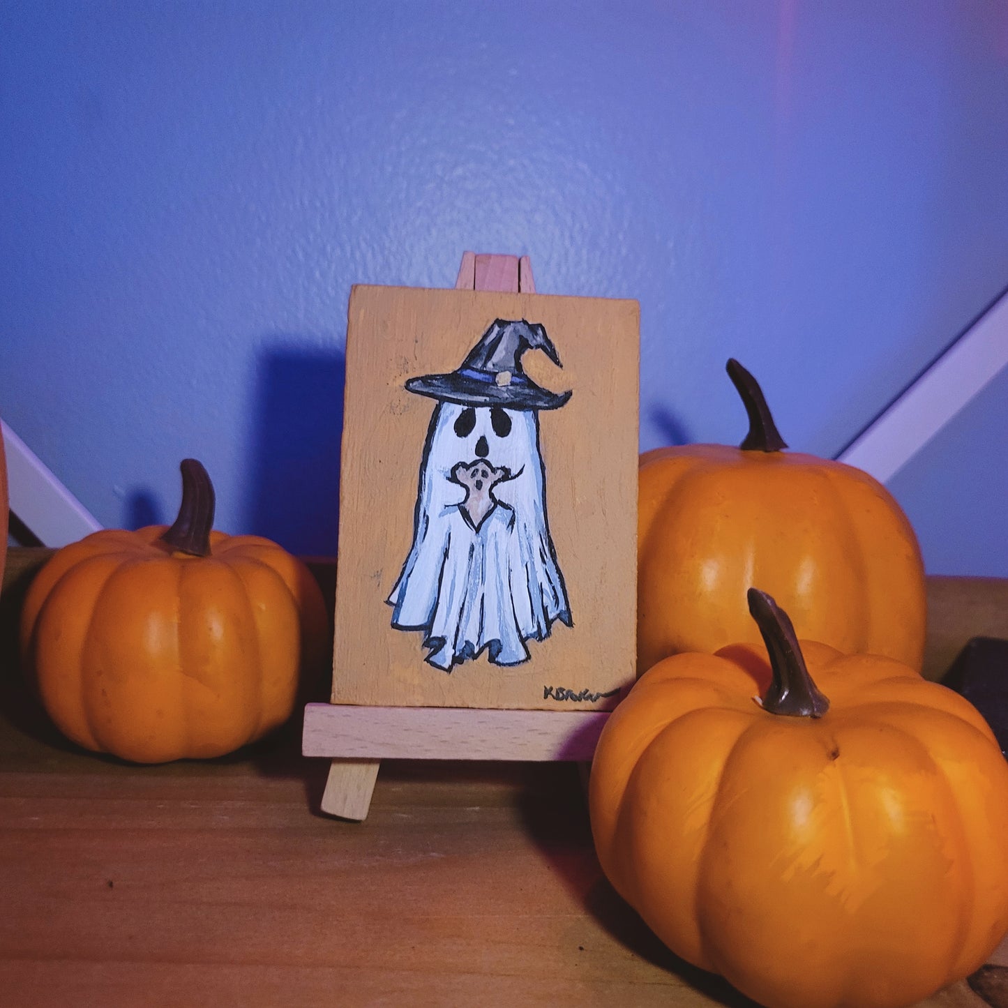 Spooky Cuddles Mini Painting + Wooden Easel Set